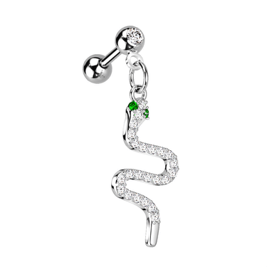 Serpent Charm Earring. Tragus or Cartilage Jewellery.