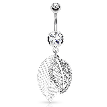 Dangling Feuille Leaf Belly Bar - Dangling Belly Ring. Navel Rings Australia.