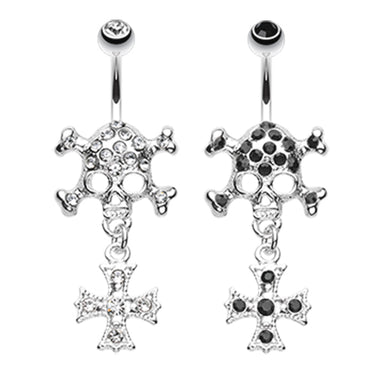 The Death Wish Skull Belly Ring - Dangling Belly Ring. Navel Rings Australia.