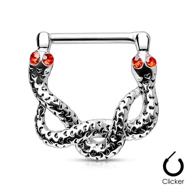 Medusa's Snake Nipple Clicker - Nipple Ring. Navel Rings Australia.