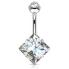 Diamanté Solitaire Belly Ring