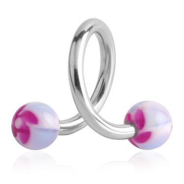 Flower Burst Spiral Twist Navel Bars - Spiral Twister Twistie. Navel Rings Australia.