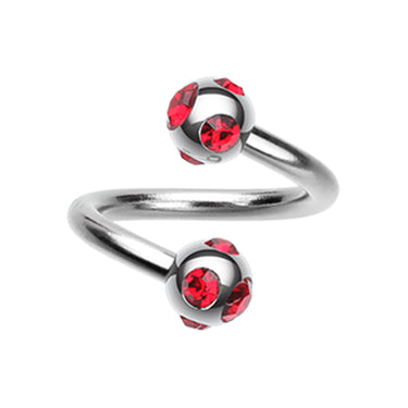 Royale Multi Gem Spiral Twisters - Spiral Twister Twistie. Navel Rings Australia.