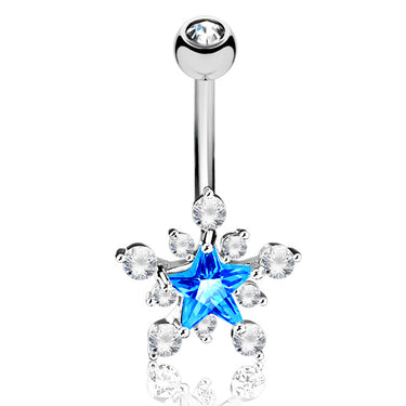 Ziggy Star Belly Bar - Fixed (non-dangle) Belly Bar. Navel Rings Australia.