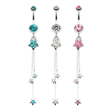 Orions Shooting Star Belly Dangle - Dangling Belly Ring. Navel Rings Australia.