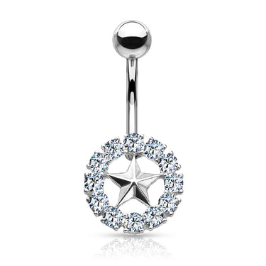 Kaleidoscope Star Navel Jewellery - Fixed (non-dangle) Belly Bar. Navel Rings Australia.