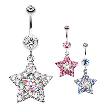 Star Dust Amongst Us Belly Bar - Dangling Belly Ring. Navel Rings Australia.