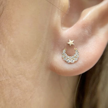 Threaded Star Earring by Maria Tash in 14K Yellow Gold. Flat Stud. - Earring. Navel Rings Australia.