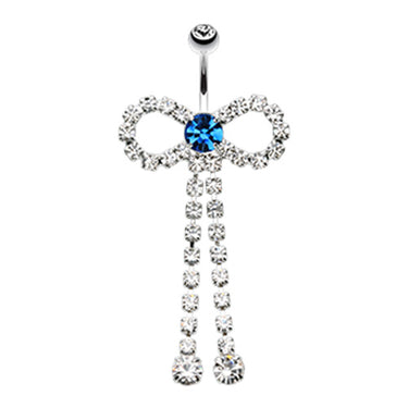 The Edinburgh Party Bow Belly Ring - Dangling Belly Ring. Navel Rings Australia.