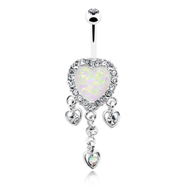 Utopian Dreams Opal Belly Ring - Dangling Belly Ring. Navel Rings Australia.