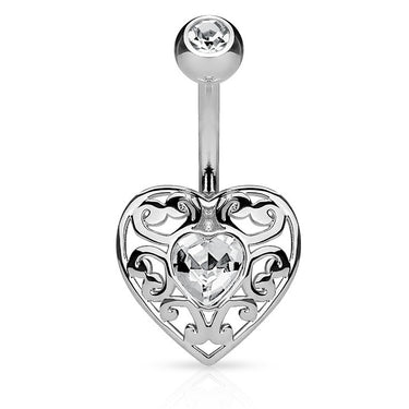 Bella Love Belly Bar - Fixed (non-dangle) Belly Bar. Navel Rings Australia.