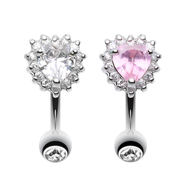 Dramatic Heart Reverse Navel Ring - Reverse Top Down Belly Ring. Navel Rings Australia.