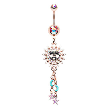 Sun Charmer Belly Dangle - Dangling Belly Ring. Navel Rings Australia.