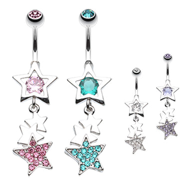 The Super Star Belly Button Ring - Dangling Belly Ring. Navel Rings Australia.