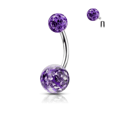 Internally Threaded Epoxy Motley™ Belly Rings