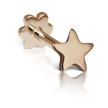 Threaded Star Earring by Maria Tash in 14K Rose Gold. Flat Stud. - Earring. Navel Rings Australia.