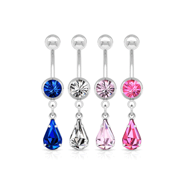 Evening Dew Teardrop Belly Ring