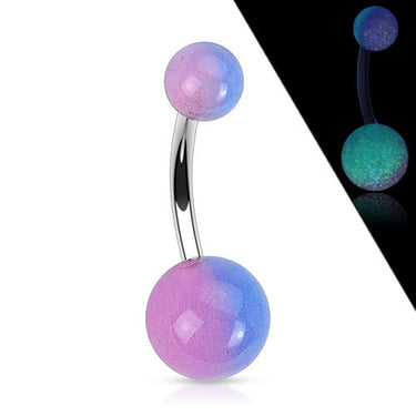 Multi Colour GLOW in the Dark Belly Piercing Rings - Basic Curved Barbell. Navel Rings Australia.