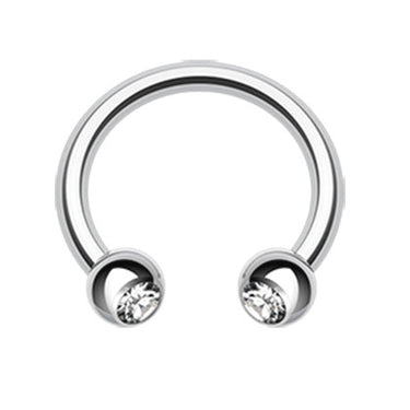 Classic Gem Circular Barbell Body Jewellery - Circular Barbell / Horse Shoe. Navel Rings Australia.