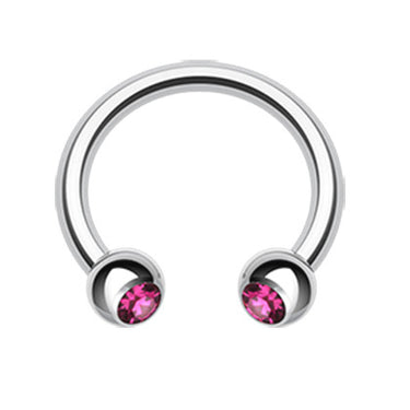 Classic Gem Circular Barbell Body Jewellery - Circular Barbell / Horse Shoe. Navel Rings Australia.