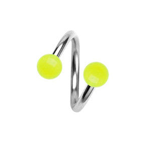 Glow in Dark Spiral Twist Belly Piercings - Spiral Twister Twistie. Navel Rings Australia.