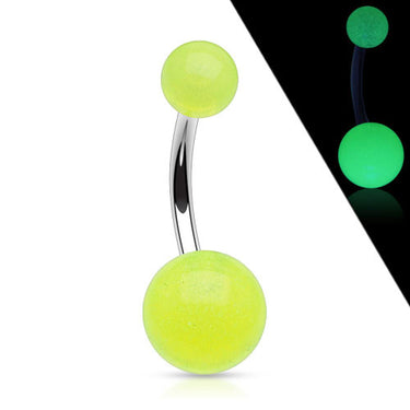 GLOW in the Dark Belly Rings - Basic Curved Barbell. Navel Rings Australia.