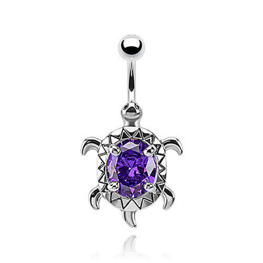 Amazon Sea Turtle Belly Ring - Fixed (non-dangle) Belly Bar. Navel Rings Australia.