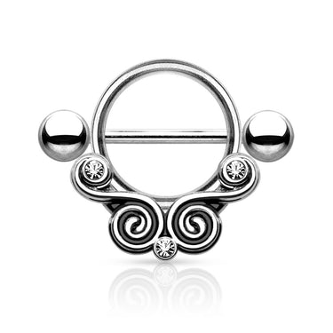 Tiki Swirl Nipple Shield - Nipple Ring. Navel Rings Australia.