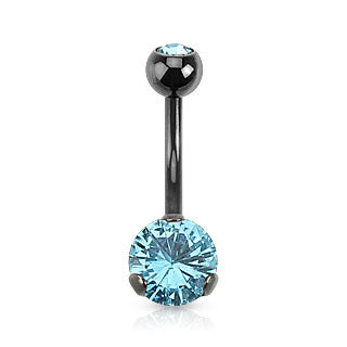 Prong Classic Belly Bars with Titanium Plating - Fixed (non-dangle) Belly Bar. Navel Rings Australia.