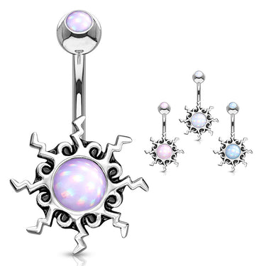 Yavapai Tribal Sun Belly Bar - Fixed (non-dangle) Belly Bar. Navel Rings Australia.