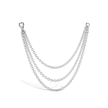 Long Triple Chain Connecting Charm by Maria Tash in White Gold