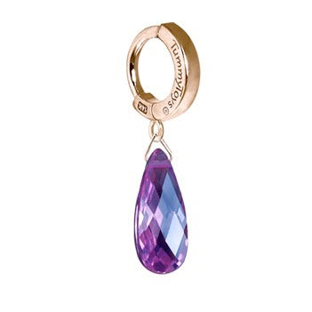 TummyToys® 14K Rose Gold Purple Ice Drop Belly Ring - TummyToys® Patented Clasp. Navel Rings Australia.