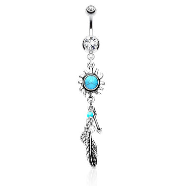 Sunburst Dreams Dangly Navel Rings - Dangling Belly Ring. Navel Rings Australia.