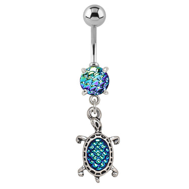 The Mermaids Turtle Belly Dangle - Dangling Belly Ring. Navel Rings Australia.