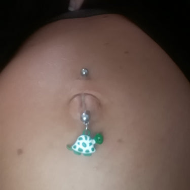 Turtle Charm Pregnancy Navel Bar - Maternity Belly Ring. Navel Rings Australia.