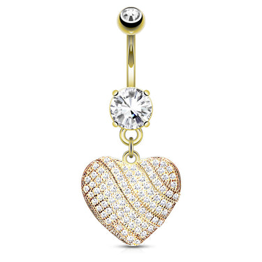 Venus Love Story Belly Dangle with Gold Plating - Dangling Belly Ring. Navel Rings Australia.