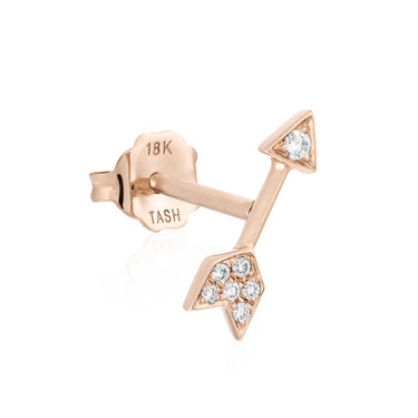 Diamond Arrow Earring by Maria Tash in 14K Rose Gold. Butterfly Stud. - Earring. Navel Rings Australia.