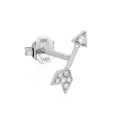 Diamond Arrow Earring by Maria Tash in 14K White Gold. Butterfly Stud. - Earring. Navel Rings Australia.