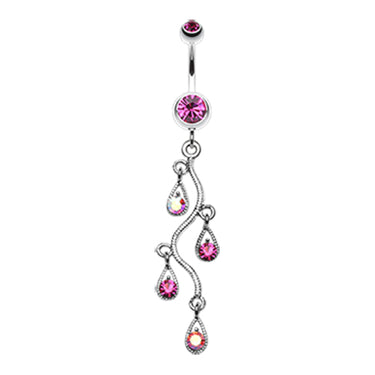 Vine Chandelier Belly Ring - Dangling Belly Ring. Navel Rings Australia.