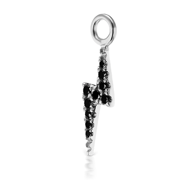 Black Diamond Lightning Bolt Charm by Maria Tash in White Gold.