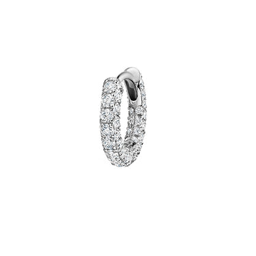 Diamond Five Row Pavé Hoop Earring (Bottom Hinge) by Maria Tash in White Gold