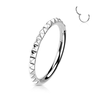 Pyramid Clicker Body Jewellery in 14K White Gold