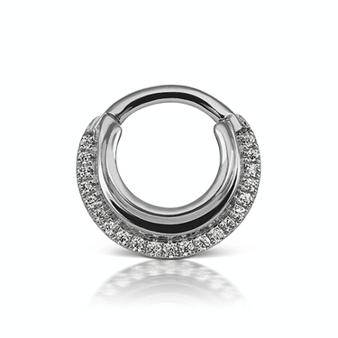 Cubic Zirconia Dhara Hoop Earring by Maria Tash in White Gold