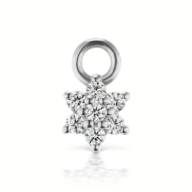 Diamond Flower Charm by Maria Tash in White Gold.