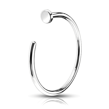 Hoop Nose Ring in 14K White Gold