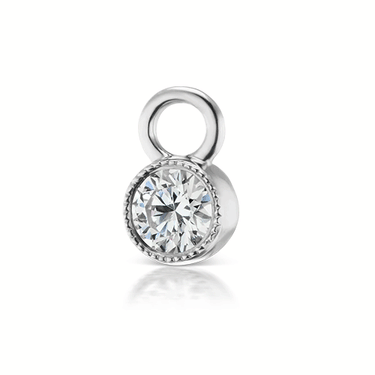 Scalloped Diamond Charm by Maria Tash in White Gold.