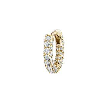 Diamond Five Row Pavé Hoop Earring (Bottom Hinge) by Maria Tash in Yellow Gold