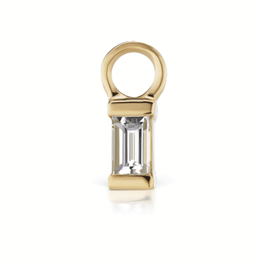 3mm Diamond Baguette Charm by Maria Tash in Yellow Gold.