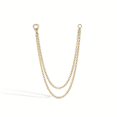 Long Double Chain Connecting Charm by Maria Tash in Yellow Gold