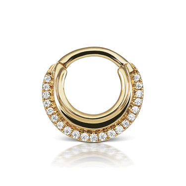 Cubic Zirconia Dhara Hoop Earring by Maria Tash in Yellow Gold